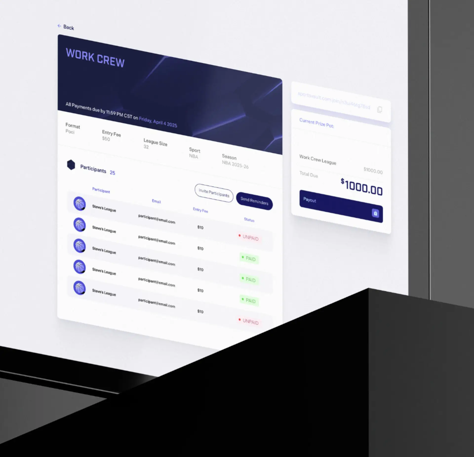 SPORTSVAULT UX UI design INTERFACE by Studio Phosphor